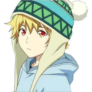 😳 аниме, мультфильм, персонаж, мальчик, шляпа whatsapp sticker