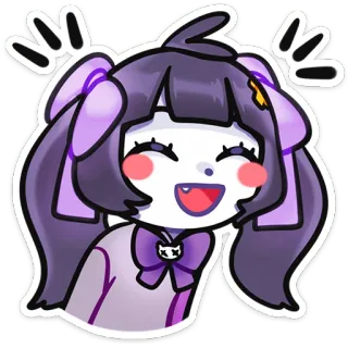 🌟 การ์ตูน, น่ารัก, อนิเมะ, มีความสุข, ผู้หญิง, จิบิ telegram sticker