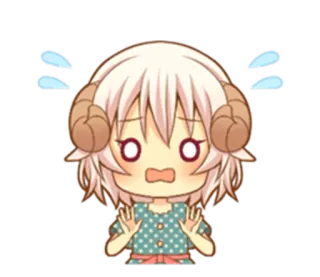 😳 anime, assustado, fofo, chifres, emoticon telegram sticker