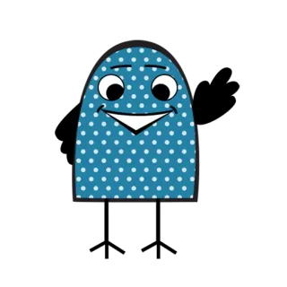 ✌ mostro, cartone animato, carino, amichevole, blob, pois, personaggio, felice telegram sticker