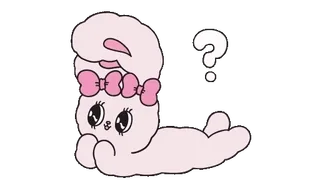 🌟 Cartoon, Konijn, Dier, Roze, Schattig telegram sticker