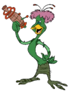 🔫 canard, dessin animé, oiseau, arme, animation whatsapp sticker