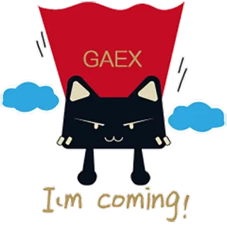 🤙 I'm coming! cat, cartoon, animal, sticker, illustration, gaex telegram sticker
