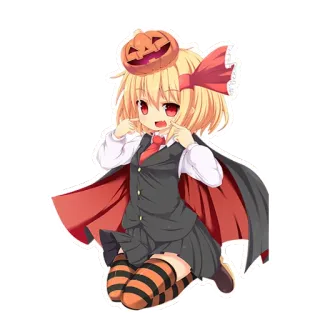 ☺️ อนิเมะ, จิบิ, ฮาโลวีน, ฟักทอง, ชุด, คาวาอิ, น่ารัก telegram sticker