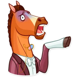 😨 cheval, dessin animé, inquiet, drôle, autocollant telegram sticker