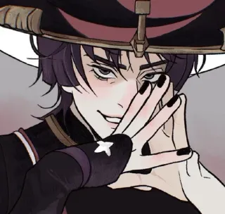😏 Scaramouche Genshin Impact anime, scaramouche, genshin impact, fanart, personagem, videogame, chapéu whatsapp sticker