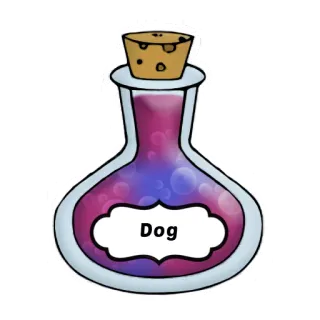 🐶 Dog potion, bottle, dog, animal, magic, liquid telegram sticker