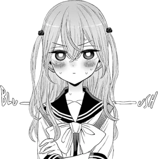 😳 Blush Аниме, Румянец, Школьница, Манга, Мультфильм telegram sticker