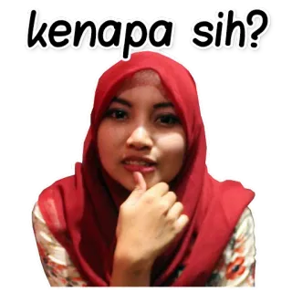 😧 kenapa sih? mulher, hijab, pergunta, retrato telegram sticker