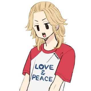 ❤️ LOVE & PEACE Anime, Kreskówka, Miłość, Pokój, Postać, Naklejka telegram sticker