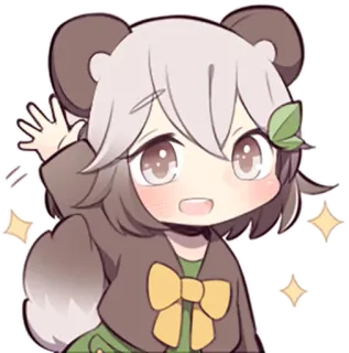 👋 anime, cartoon, bear, character, cute, sticker, girl, kawaii telegram sticker