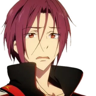 😧 Rin Matsuoka Free! Anime, Mangá, Triste, Expressão, Retrato, Personagem whatsapp sticker
