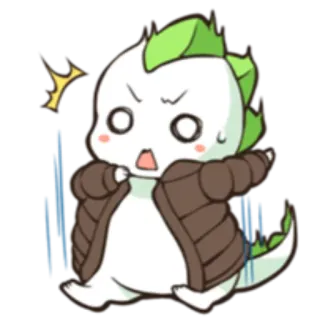 😱 fofo, chibi, monstro, dinossauro, kawaii, adesivo, anime whatsapp sticker