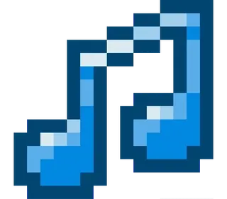 🌟 music, note, pixel art, blue, sound telegram sticker