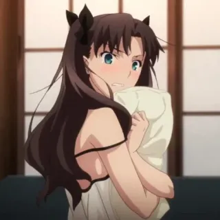 😳 Rin Tohsaka Anime, Femmina, Rin Tohsaka, Bruna, Tsundere telegram sticker