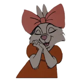 🐰 cartoon, animal, rabbit, bow, character whatsapp sticker