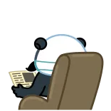 🤨 panda, cadeira, laptop, animal, desenho animado, fofo whatsapp sticker