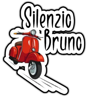 🛵 Bruno Silenzio Bruno Roller, Silenzio Bruno, Italienisch, Roter Roller telegram sticker
