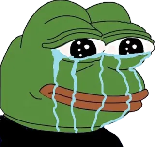 🇨🇰 Pepe the Frog เปเป้, เปเป้เดอะฟร็อก, มีม, มีมอินเทอร์เน็ต, กบ, ร้องไห้ telegram sticker