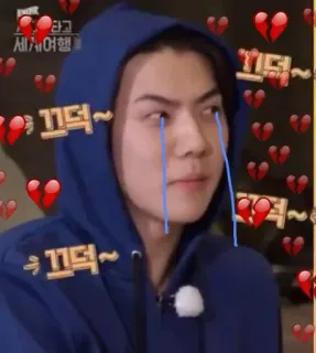 👑 끄덕~ k-pop, crying, hearts, seungri, sad, expression, meme telegram sticker