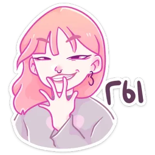 😃 ГЫ animé, dessin animé, femme, cheveux roses, personnage whatsapp sticker