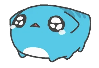 😢 süß, traurig, weinend, blau, tier whatsapp sticker