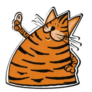 👍 kot, kciuk w górę, pomarańczowy, kreskówka, zwierzę, przyjazny telegram sticker