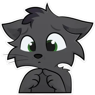 😶‍🌫️ kat, schattig, verdrietig, cartoon, dier, grijs, kawaii telegram sticker