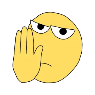 ✋ Emoji, Irritado, Rosto, Mão whatsapp sticker