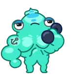 💪 Cartoon, Figur, Muskulös, Bodybuilding, Fitnessstudio, Fitness telegram sticker