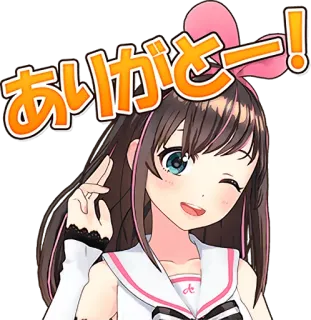 👏 Kizuna AI ありがとうー! Anime, Kawaii, Youtuber virtual, Kizuna AI, Berkedip, Tanda perdamaian telegram sticker