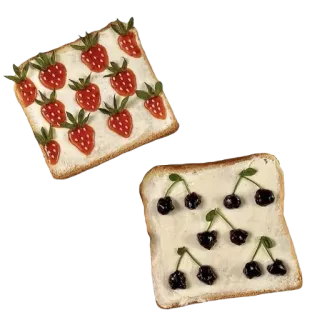 🍓 food, toast, strawberry, cherries, breakfast telegram sticker