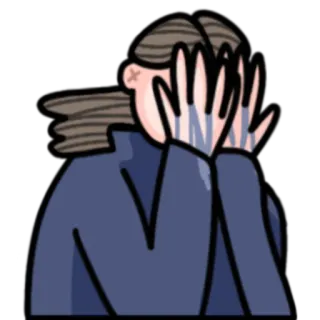 😭 smutny, płacz, zły, rozczarowany, kobieta, ręce na twarzy telegram sticker