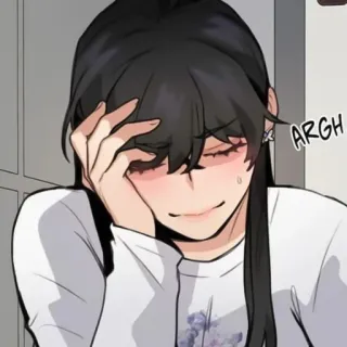 🐾 ARGH anime, garota, frustração, expressão, desenho animado, cansada, mulher telegram sticker