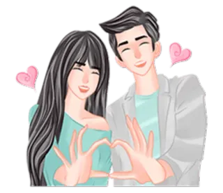 ❤ pareja, amor, corazón, romance, afecto, dibujos animados telegram sticker