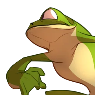 🙁 grenouille, animal, vert, dessin animé, drôle telegram sticker