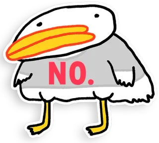 🙅‍♂️ NO. bird, cartoon, rejection, negative, refusal, no telegram sticker