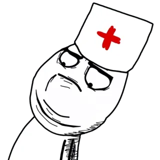 😐 Meme, Krankenschwester, Gesicht, Lustig, Rage Comic telegram sticker