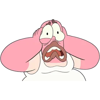 😱 만화, 표정, 충격, 분홍색, 흰색 telegram sticker