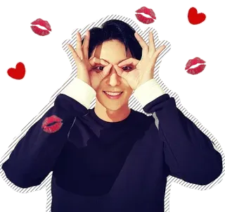 😍 ผู้ชาย, คน, จูบ, รัก, หัวใจ, สีหน้า, ท่าทาง whatsapp sticker