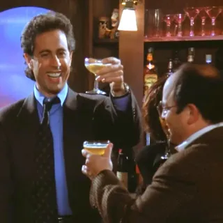 🍺 Jerry Seinfeld Seinfeld Brindis, Celebración, Cóctel, Seinfeld, Jerry Seinfeld, Amigos, Bar telegram sticker