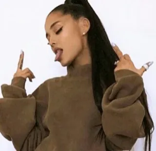 ☁️ Ariana Grande cantante, celebridad, mujer, músico, estrella pop, gesto telegram sticker