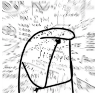 🤔 florkofcows, denken, Mathe, Meme, verwirrt, Gleichungen telegram sticker