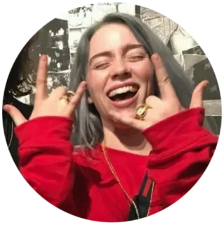 🤟 Billie Eilish 比莉·艾利什, 歌手, 流行, 音乐, 肖像 telegram sticker