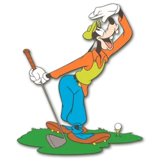 ⛳ Goofy goffo, Disney, golf, cartone animato, personaggio telegram sticker