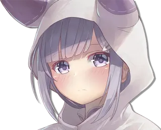 🥺 Anime, Carino, Ragazza, Felpa con cappuccio telegram sticker