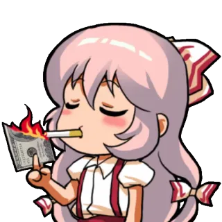💵 Аниме, Курение, Деньги, Мультфильм, Сигарета telegram sticker