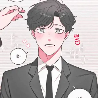 🐇 응~ uomo, cartone animato, anime, personaggio, completo, cravatta whatsapp sticker