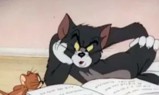 🤨 Tom and Jerry cartone animato, gatto, topo, animazione, classico, divertente, umorismo telegram sticker