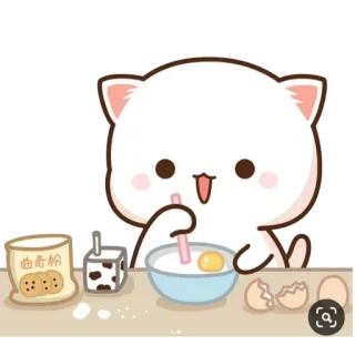 🍧 cat, baking, cute, cooking, cartoon whatsapp sticker